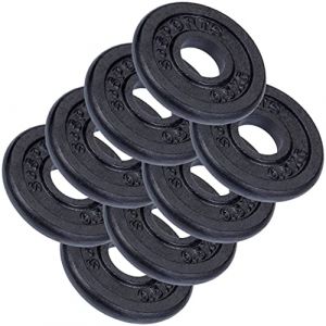 ScSPORTS Jeu de Disques d'Halt&egrave;res - 4 kg, Plaques 8 x 0,5 kg, &Oslash; 30/31 mm, en Fonte, Noir - Set de Poids d'Halt&egrave;res, Disques de Fitness, Halt&egrave;res Longs, Musculation, Fitness &agrave; la Maison
