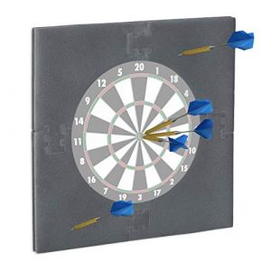 Relaxdays Mixte Fléchettes - Fléchettes Ann Cible de fl chettes R6 Protection murale pour tableau 45 cm EVA A, Gris, 1 EU