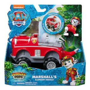 Paw Patrol - Pat Patrouille - Véhicule + Figurine Marcus Jungle Pups - Voiture Figurine Pat Patrouille À Collectionner - Thème Jungle - Pat Patrouille Jouet - Voiture pour Enfant 3 Ans et +