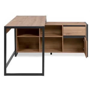 Terre de Nuit Bureau d'angle bois clair contrasté - BU70105 - Bois clair