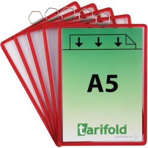 Tarifold Pochette transparente à accrocher, pour format A5,