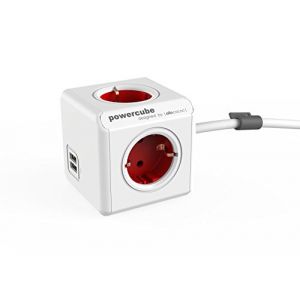 Image de Allocacoc PowerCube Extended USB incl. 1 5 m Cable red Type F