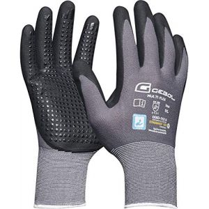 Image de Gebol Gants de travail confortables multi-flex taille 7 en nylon avec revêtement en nitrile et picots noir, noir, - 528918