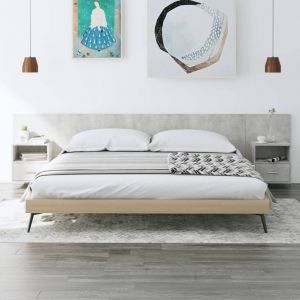 VidaXL Tête de lit avec armoires Gris béton Bois d'ingénierie
