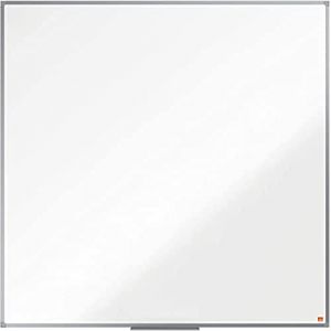 Nobo Tableau Blanc Acier Magnétique, 1200 x 1200mm, Cadre Aluminium, Montage Mural par les Coins, Porte-Marqueur Inclus, Essence, Blanc, 1915449