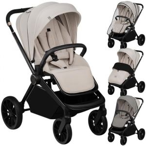 Image de Poussette b&eacute;b&eacute; compacte LIONELO Mika plus - Imperm&eacute;able - Peut &ecirc;tre pli&eacute; avec le si&egrave;ge - Grandes roues en caoutchouc - Beige