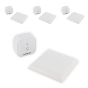 Lot de 4 modules d'&eacute;clairage avec interrupteur sans fil On/Off - 1000W - Blanc - Chacon
