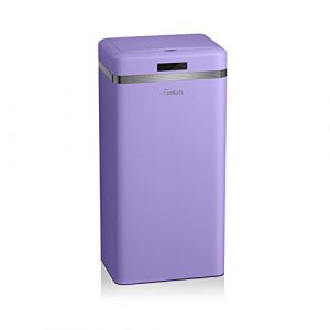 Swan Retro Poubelle &agrave; Ouverture Automatique avec Capteur, M&eacute;tal, 45 Litres, Vintage SWKA4500PURN Violet 45420
