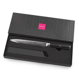 Fauchon Couteau trancher Damas noir - 32.5 cm