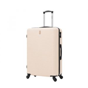 CELIMS - Valise Grande Taille de Voyage Rigide à 4 roulettes Légère Taille Soute 23kg 75cm | Serrure Intégré | ABS | Beige