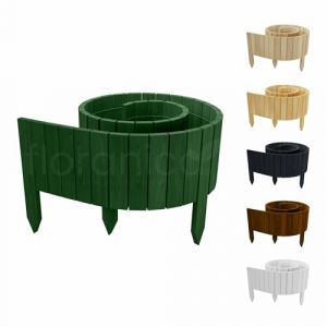 Floranica Rollborder II Cl&ocirc;ture flexible 200 x 20 cm Vert - Bois de pin Bordure de parterre de pelouse D&eacute;coration de jardin
