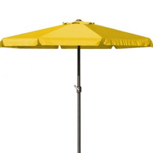 Deuba Parasol Jaune - &Oslash; 330cm - Protection Soleil - avec manivelle - Jardin - Terrasse