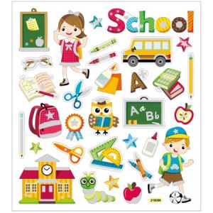Creotime Stickers papier - Ecole - 32 pcs