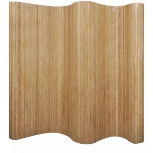 Paravent séparateur de pièce cloison de séparation décoration meuble bambou naturel 250 cm Marron