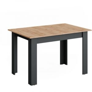 Table de salle &agrave; manger Repose, Anthracite/ch&ecirc;ne dor&eacute;, 160x80cm extensible, Vicco