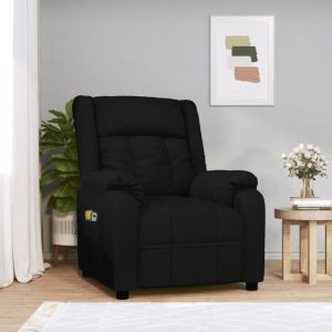 VidaXL Fauteuil de massage Noir Tissu Noir
