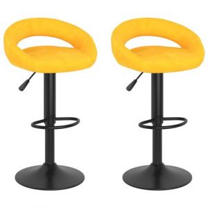 VidaXL Tabourets de bar 2 pcs Jaune moutarde Velours