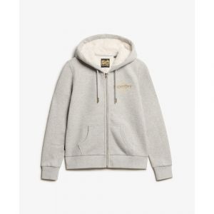 Superdry Sweatshirt à capuche zippé femme Luxe Metallic Logo