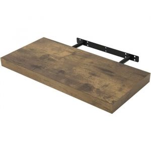 WOLTU Étagère Murale. Étagère Suspendue. Étagère Flottante de CD DVD. 60x23x3.8cm Marron Rustique. RG9319hov