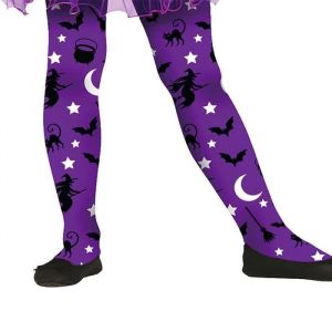 Paire de collants opaques violet sorcière 3-6ans - guirca 17150