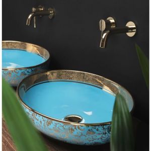 Réa Vasque À Poser Margot Gold/blue Lavabo