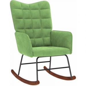 VidaXL Chaise à bascule Vert clair Velours