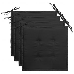 VidaXL Coussins de chaise de jardin 4 pcs Noir 40x40x3 cm