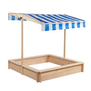 John Beluga Bac &agrave; sable enfant bois naturel, toit