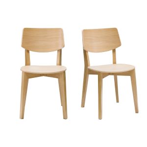 Image de Miliboo Chaises vintage en bois clair (lot de 2) AVEA