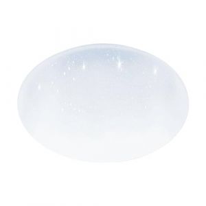 Eglo Plafonnier LED POGLIOLA-S, Ø 50 cm, lampe de plafond effet cristal pour salon, chambre d'enfant, cuisine, bureau et couloir, luminaire en acier et plastique blanc