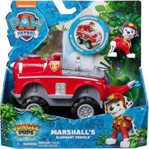 Spin Master Coffret Pat Patrouille Jungle Pups Marcus + Véhicule Camion De Pompier De Luxe Transformable - Set Figurine Et Voiture Et 1 Carte Tigre