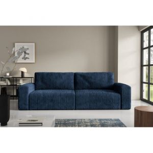 Meublesline Canapé d'angle convertible brigia 3p avec accoudoir Bleu