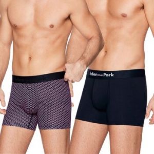 Eden Park Pack de 2 boxers Homme en coton Fashion Rose/Bleu - Taille S