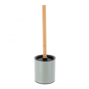 Tendance Brosse WC avec support en métal Vert eucalyptus et manche en Bambou