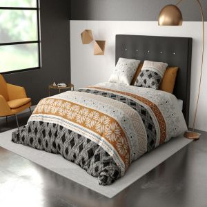 Housse de couette et taie d'oreiller 100% Coton 57 fils Parade : Taille 220 x 240 cm