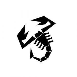 Abarth Autocollant Officiel Scorpion Noir, 160 mm