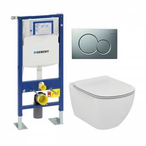 Image de Geberit Pack WC UP320 + Cuvette AquaBlade TESI + Sigma chromé Mat