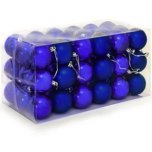 Deuba Lot de 54 boules de Noël - coloris bleu