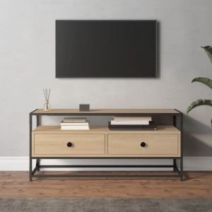 VidaXL Meuble TV chêne sonoma 100x35x45 cm bois d'ingénierie