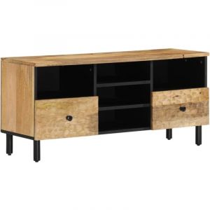 VidaXL Meuble TV, Armoire de Télévision avec Pieds, Meuble Télé avec Rangement Salon Salle de Séjour Intérieur, Bois Massif de Manguier