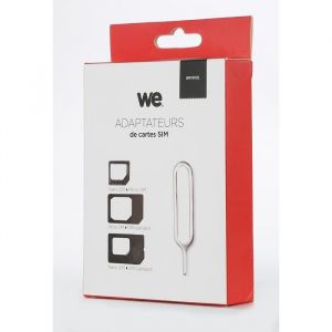 WE Adaptateurs pour carte SIM Lot de 3 adp + pointe métal nano/Micro/standard