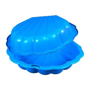 Wadiga Bac à Sable Coquillage en Plastique Bleu