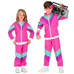 Image de Widmann Mixte enfant 98807 Costume pour des ann es 80 Surv tement veste et pantalon confortable, Multicolore, 140 EU