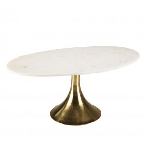 Macabane Table basse plateau marbre James marbré/doré - 100x56x43 cm