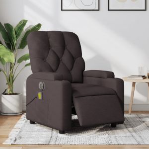 VidaXL Fauteuil De Massage Inclinable &Eacute;lectrique Marron Fonc&eacute; Tissu