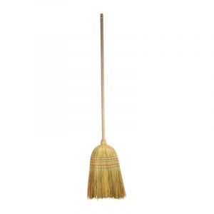 Homea Balai en paille "Prenium" 5 fils avec manche en bois - Beige - H 140 cm