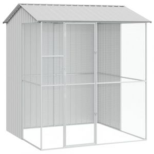 Image de VidaXL Volière pour Oiseaux Grise 215x210x247 cm Acier