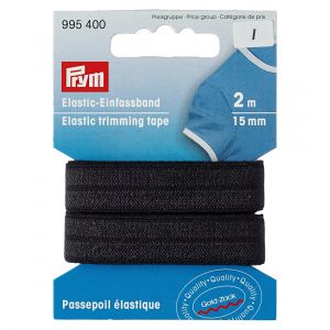 Prym Passepoil élastique, 15mm, noir, 2m