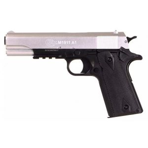 Image de Cybergun Sa Pistolet à Billes Airsoft- Colt 1911 hpa Bicolor modèle à Ressort(Spring)-Couleur:Noir/Argent-Culasse métal-Puissance 0.5 Joule