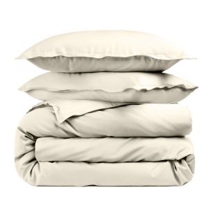 Housse de couette unie Percale de coton 80 fils/cm² + Taie(s) 240x280 cm Naturel